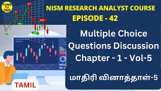 Ep42 NISM Research analyst COURSE Sample Questions Discussion Chapter  1  Vol5 [upl. by Nerte]