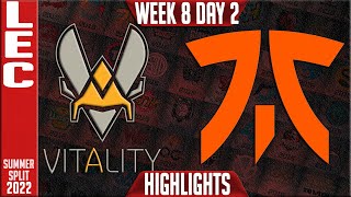 VIT vs FNC Highlights  LEC Summer 2022 W8D2  Team Vitality vs Fnatic [upl. by Acinimod591]