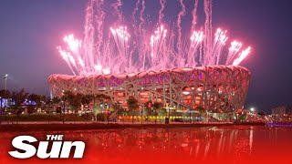 LIVE Stadium exterior as Beijing 2022 Winter Olympic games begin [upl. by Ambrogino]