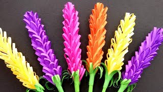 How to make Beautiful lavender paper flowers  Very Easy DIY Crafts [upl. by Atteinotna]