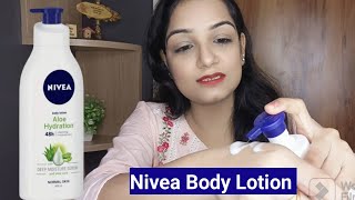 Nivea Aloe Hydration Body Lotion  48 Hr Deep Moisture Serum Review By Deeksha Arora [upl. by Laurin227]