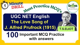 quotThe Love song J Alfred quot by TSELIOT  UGCNET  SET English MCQ Practice quiz  UPSC English [upl. by Anthe889]