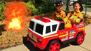 Fire Engine For Kids Ride On  Unboxing Review Pretend Rescue [upl. by Atima]