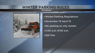 Rhinelander PD Reminds Residents About Winter Parking Regulations [upl. by Airpac]