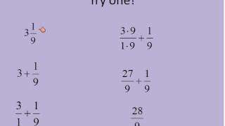 Mixed Numbers into Improper Fractions Simplifying Math [upl. by Atimed]