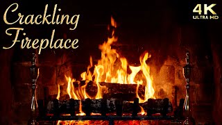 Cozy Crackling Fireplace 4K  Christmas Yule Log Ambience No Music [upl. by Emlyn]