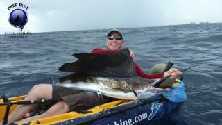 Sailfish amp Big Tarpon  DEEP BLUE Kayak Fishing [upl. by Byran]