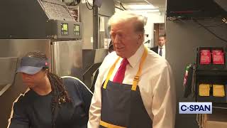 TRUMP works fries at McDonalds in FeastervilleTrevose Lower Southampton Bucks County Pennsylvania [upl. by Alper]