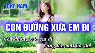 Karaoke Con Đường Xưa Em Đi  Tone Nam Dễ Hát Nhất  Hoàng Dũng Karaoke [upl. by Mastat375]