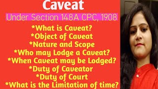 What is Caveat  Caveat under section 148A Civil Procedure Code 1908  All about Caveat [upl. by Turley]