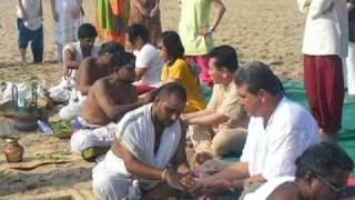 Tarpanam Ritual At Besant Nagar Beach [upl. by Deonne]