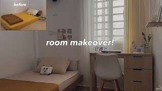 Extreme small room makeover 🌷 ✨  aesthetic and pinterest style inspired [upl. by Airdnola]