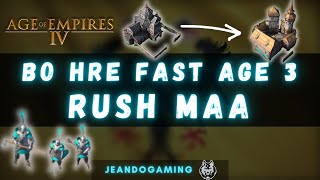 Build Order HRE  FAST AGE 3 rush MAA  BO Saint Empire Romain 1 TC  Age of Empires IV [upl. by Rosemarie]