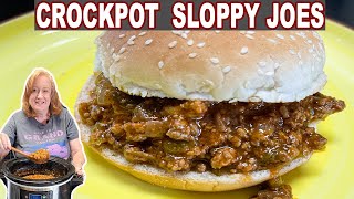 CROCKPOT SLOPPY JOES  Slow Cooker Ground Beef Recipe [upl. by Buffum217]