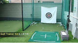 PGM Golf Swing Trainer Kit hitting mat ball dispenser practice net [upl. by Refinej]