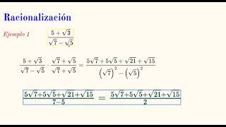 Racionalización denominador Binomio [upl. by Lyrac]