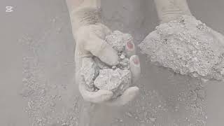 White grainy sand cement dry crumbling oddly satisfying 😌 plz sub 🙏 RM ASMR world [upl. by Nwahsd]