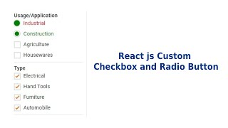 How to use Custom Checkbox amp Radio Button in Reactjs Reactjs Custom Checkbox amp Radio Button [upl. by Nate]