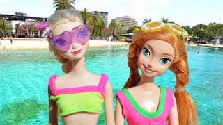 Anna and Elsa Beach Lagoon Part 1  Toddlers  Ep 46  Toys In Action [upl. by Iverson252]