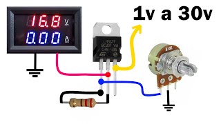 Como variar el voltaje hasta 30v usando el LM317 [upl. by Aidas]