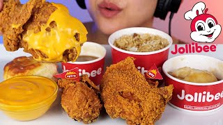 ASMR Jollibee Mukbang Fried Chicken  Cheese Sauce  Eating Sounds  No Talking [upl. by Alaehcim]