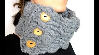 How to Loom Knit a Basket Weave Cowl with a rectangular loom DIY Tutorial [upl. by Herold375]