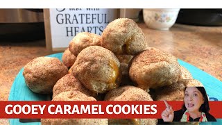 HOW TO MAKE EASY GOOEY CARAMEL COOKIES  LOW CALORIES [upl. by Eelinej]