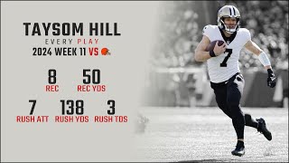 Taysom Hill Week 11 Replay Every Run Target and Catch vs Cleveland Browns [upl. by Sillsby61]