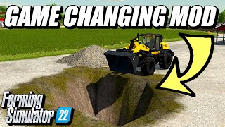 EDIT TERRAIN AND TERRAFORM WITH EQUIPMENT  Farming Simulator 22 [upl. by Radcliffe]