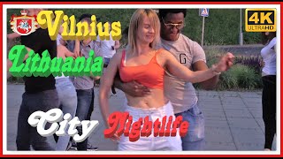 Lithuania 4K  Vilnius City Nightlife [upl. by Aihselef]