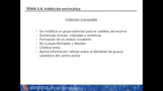 Lec345 Imhibición irreversible umh1025 201516 [upl. by Ethelind797]