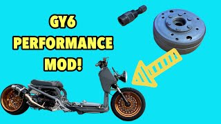 How to get better GY6 acceleration  Performance LIGHTENED FLYWHEEL [upl. by Ash]