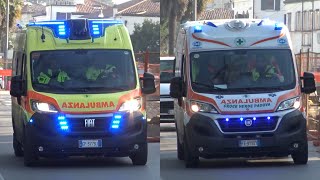 WAIL SIREN 2 Ambulanze Croce Verde Padova in emergenza  Italian ambulance responding code 3 [upl. by Shaver464]