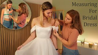 ASMR WEDDING Dress 💍 Fitting amp FULL Body MEASURING 📏  real person asmr [upl. by Christiano]