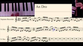 An Dro recorder amp easy piano tutorial  slow [upl. by Dibbrun627]