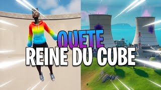 GLISSER SUR LES AMAS DE FUMEE A STEAMY STACKS EMPLACEMENT QUETE REINE DU CUBE FORTNITE 2 SAISON 8 [upl. by Ashil]