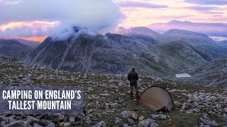 Solo Camping on England’s Highest Mountain with the Hilleberg Enan  Rainy Hike Sunset amp Cooking [upl. by Avah]