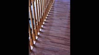 Laminate  Floating Floor Installation with Sill Plate  stairs [upl. by Eddie]