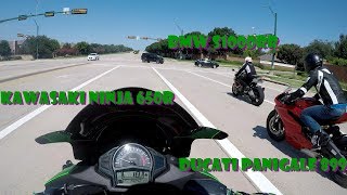 BMW s1000RR vs Ducati Panigale 899 vs Kawasaki Ninja 650 [upl. by Engracia]