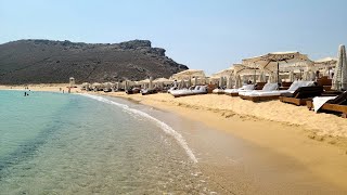 Principote Beach ClubMykonos GreeceAngelsaintvlogs bestdestination bestbeachesgreece [upl. by Aekerly66]