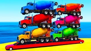 COLORS TRUCKS on LONG Car amp Spiderman for Kids in Color Cars Cartoon for Toddlers w Nursery Rhymes [upl. by Nrek]