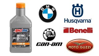 AMSOIL 5W40 Synthetic Metric Motorcycle Oil for Aprilia Benelli CanAm Husqvarna amp Moto Guzzi [upl. by Aniuqaoj]