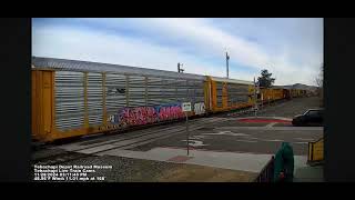 UP manifest train with UP EX SP at Tehachapi Depot Railcam [upl. by Atinahc]