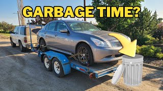 My Infiniti G37 Almost Mechanically Totaled Itself Over a 20 Part Again [upl. by Kcyrred]