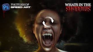 Photoshop VAMPIRE quotWHATS IN THE SHADOWSquotSpeedArt [upl. by Torrie]