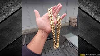 HAWAII GOLD SALES AND UPPER 48 14K DIAMOND CUT 12MM ROPE CHAIN [upl. by Aiciram]