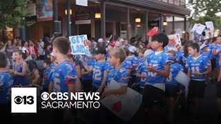 Folsom High seniors participate in homecoming parade despite canceled game [upl. by Arraik]