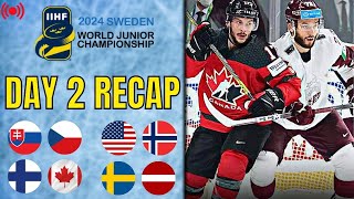 🔴DAY 2 RECAP  2024 WORLD JUNIOR CHAMPIONSHIP  LIVE STREAM  IIHF WJC [upl. by Ahsinrat735]