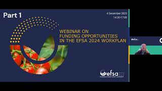 Webinar on funding opportunities in the EFSA 2024 workplan [upl. by Tara16]