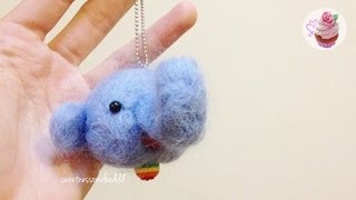 Daiso kit Needle felted elephant [upl. by Hogle]